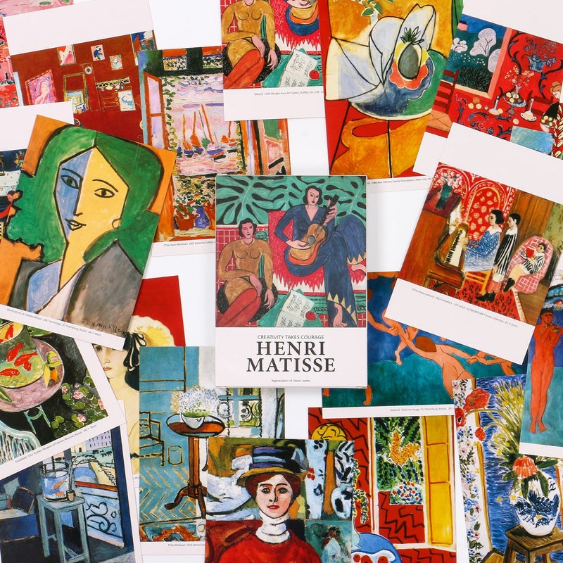 EDENMS Henri Matisse Art Postcards, Famous Painting Abstract Art Post Cards Bulk Pack(30 Pack), Vintage Aesthetic Photo Collage Kit, Postcards Poster for School Students Teacher Thank You Note Cards - Image 3