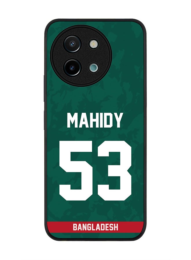 Stylizedd Rugged Black edge case for Vivo Y38 / Vivo Y58 / Vivo Y200i /Vivo T3x, Slim fit Case Flexible Cover - Team Bangladesh Mehidy Hasan Miraz, Jersey No 53 - Image 1