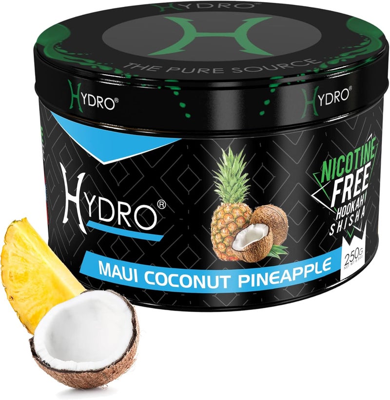 Hydro Hookah Flavors, Nicotine-Free - Signature Hookah Flavor Blends, Delicious Shisha Hookah Flavors Nicotine Free and Tobacco Free, Alternative to Hookah Tobacco, 250g [Maui - Coconut Pineapple] - Image 1