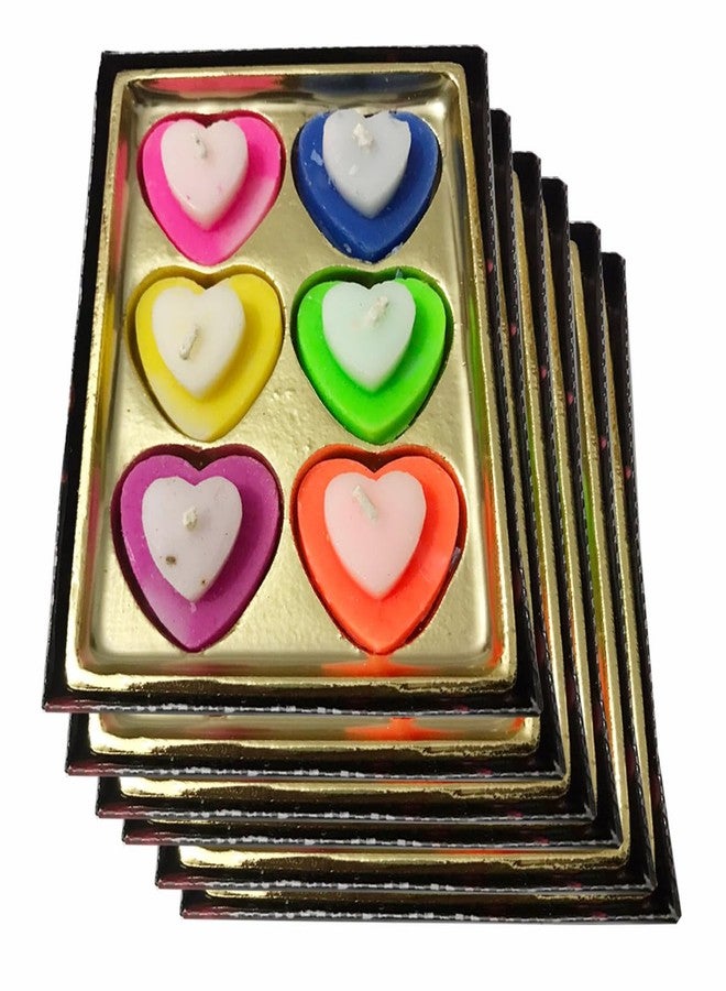ME & YOU Premium Design Candle for Diwali and Christmas Decoration | Designer Wax Diya Candle for Diwali | Multicolors Wax Decorative Candles | Colorful Wax Diya for Diwali Decoration-Pack 6 - Image 1