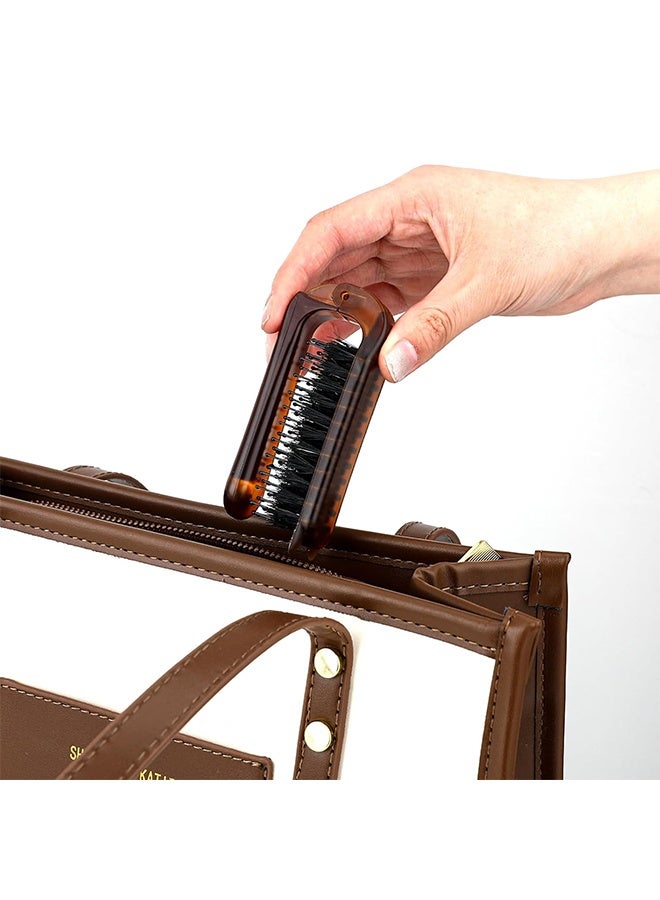 Travel Folding Hair Brush, Collapsable Portable Hair Brush Mini Compact Hairbrush Pocket Size Comb for Women Kids Thick Thin Curly Straight Wet Dry Hair Restore Shine, Beard Brush for Men - Image 5