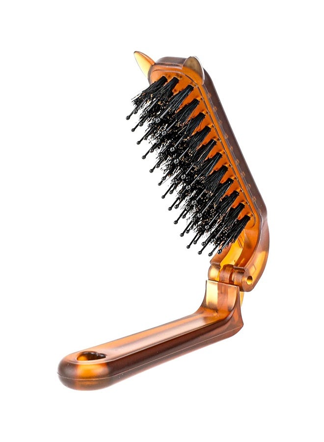 Travel Folding Hair Brush, Collapsable Portable Hair Brush Mini Compact Hairbrush Pocket Size Comb for Women Kids Thick Thin Curly Straight Wet Dry Hair Restore Shine, Beard Brush for Men - Image 1