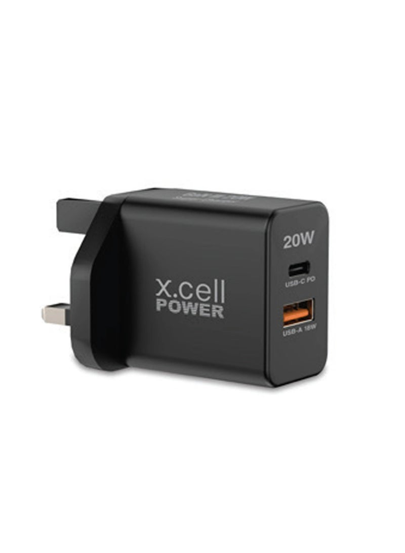 Xcell شاحن XCell HC-20W-1C1A-PD أسود