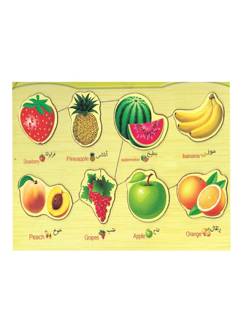 Toys Fruit Wood Puzzle 8 Pieces  - Image 1