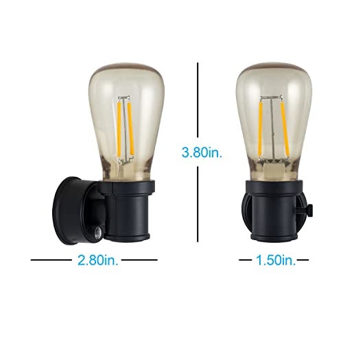 GE Vintage LED Edison Night Light, Plug-in, Dusk to Dawn, Farmhouse Decor, Mood Lighting, Home Decor, Ambient Lighting, LED Lights for Bedroom, Bathroom, Kitchen, Hallway, Black, 2 Pack, 71349 - Image 4