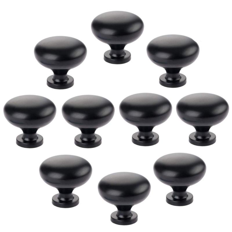 Matte Black Pulls 10-Piece Pack Smudge-Resistant - Flat Modern Profile Cabinet Handles for Kitchen Bathroom Furniture Full-Room Upgrades - Image 1