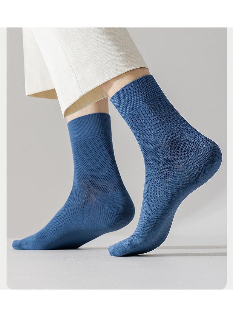 5 Pairs Per Set Summer Men's Thin Socks, Mesh Breathable Design, Sports Tube Socks  - Image 2