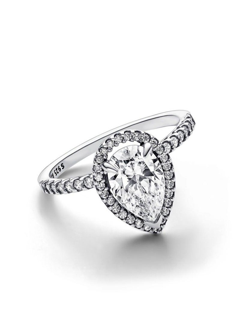 PANDORA Sparkling Pear Halo Ring - Image 2