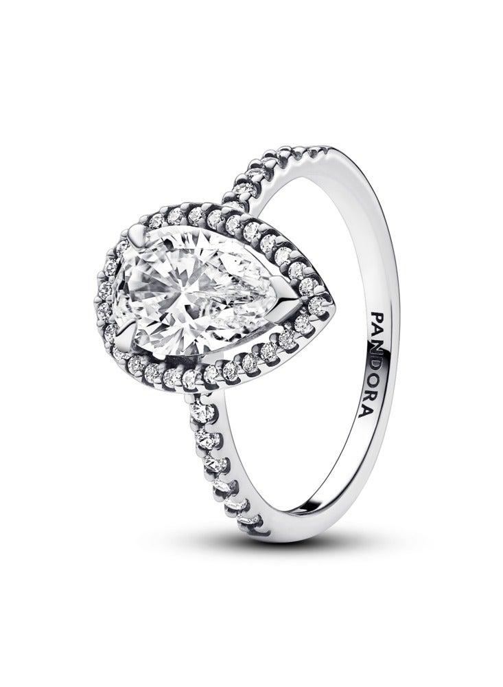 PANDORA Sparkling Pear Halo Ring - Image 1