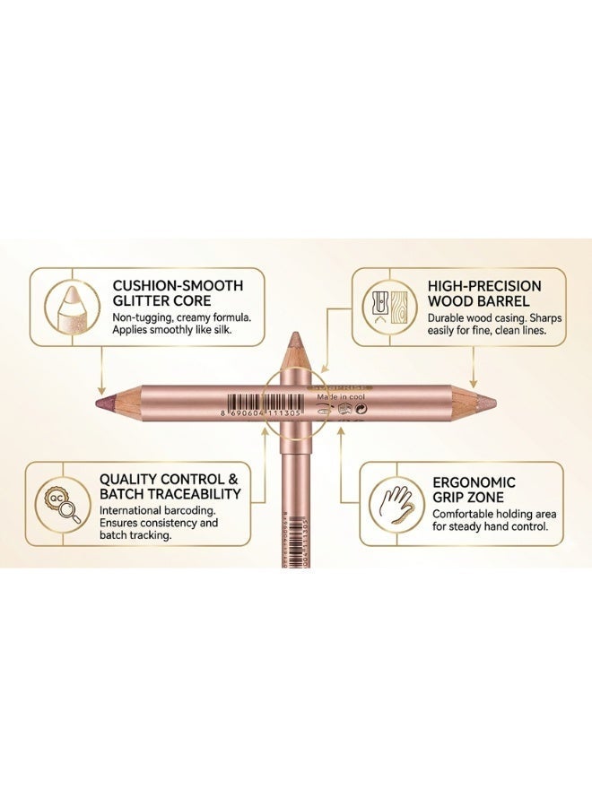 12 Colors Glitter Eyeshadow Stick Set Waterproof Creamy Shimmer Eye Makeup Pencils Long Lasting Multi Use Eyeshadow Eyeliner Highlighter Cosmetic Kit for Party and Daily Use - Image 4