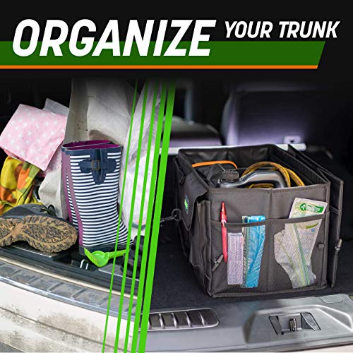 DRIVE - Car Trunk Organizer - Collapsible, Multi-Compartment Automotive SUV Car Organizer for Storage w/Adjustable Straps - Truck & Car Accessories for Women and Men - Black - Image 2