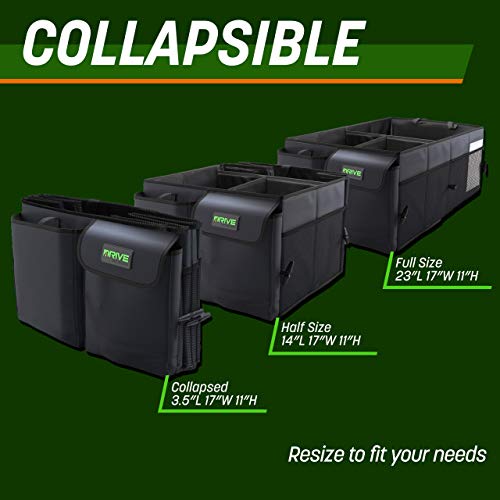 DRIVE - Car Trunk Organizer - Collapsible, Multi-Compartment Automotive SUV Car Organizer for Storage w/Adjustable Straps - Truck & Car Accessories for Women and Men - Black - Image 4