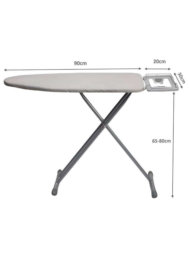NANAO Ironing Board 110x30cm, Adjustable Height, Foldable with Slicone Paded Iron Rest, Heavy Duty 32mm and 25mm Metal Frame, Space-Saving for Home, Laundry Room, Dorm Use – Grey - Image 2