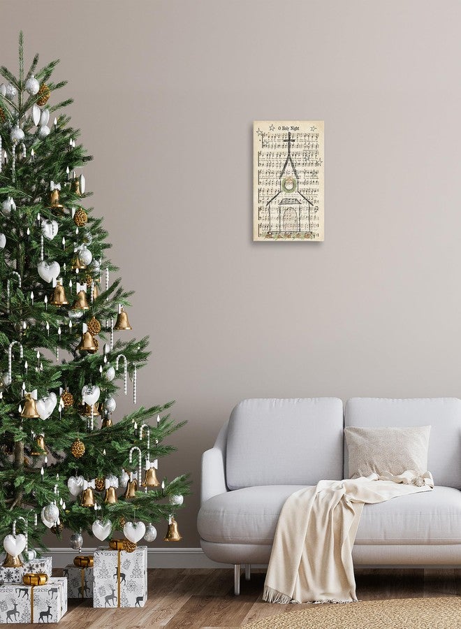 Stupell Industries Festive Holy Night Musical Script, Designed by Andi Metz, 16 x 20, Canvas Wall Art - Image 2