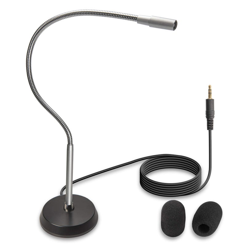 ECS WordSeeker Professional Gooseneck Conference Microphone 3.5 mm, Fully Adjustable Podium Mic, Heavy Duty Stainless Steel Neck - Image 1