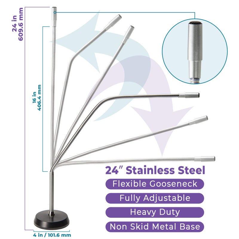 ECS WordSeeker Professional Gooseneck Conference Microphone 3.5 mm, Fully Adjustable Podium Mic, Heavy Duty Stainless Steel Neck - Image 2