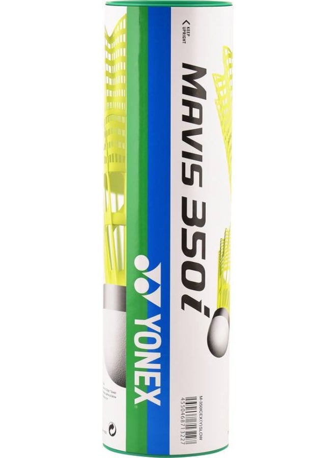 Yonex YONEX Mavis 350i Nylon Shuttle - Yellow  (Slow, 75, Pack of 6)  - Image 2