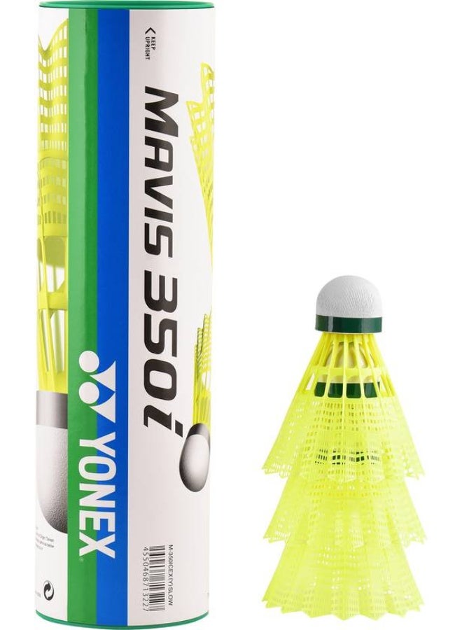 Yonex YONEX Mavis 350i Nylon Shuttle - Yellow  (Slow, 75, Pack of 6)  - Image 1