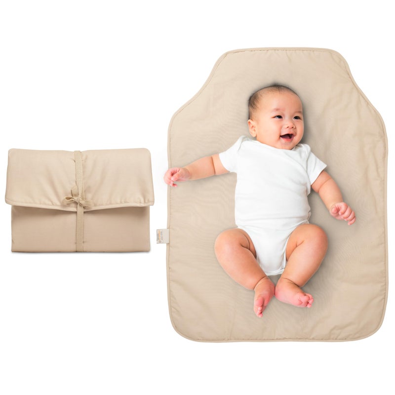 Natemia Baby Portable Diaper Changing Pad - Portable Changing Pad for Baby, Flexible Design for Travel, Machine Washable Percale Cotton, Made in Turkey, Baby Essentials - Image 1