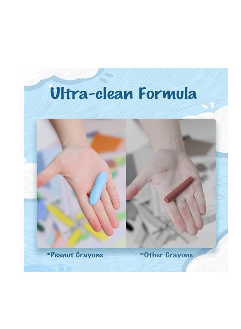 YPlus Crayons, Triangle Peanut Crayons for Kids, Non-Toxic Washable Crayons for Toddlers, Paint Crayons, Coloring Art Supplies, Handwriting Posture Correction Coloring Art for Toddlers (24 Colors) - Image 2