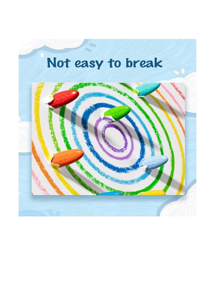 YPlus Crayons, Triangle Peanut Crayons for Kids, Non-Toxic Washable Crayons for Toddlers, Paint Crayons, Coloring Art Supplies, Handwriting Posture Correction Coloring Art for Toddlers (24 Colors) - Image 4