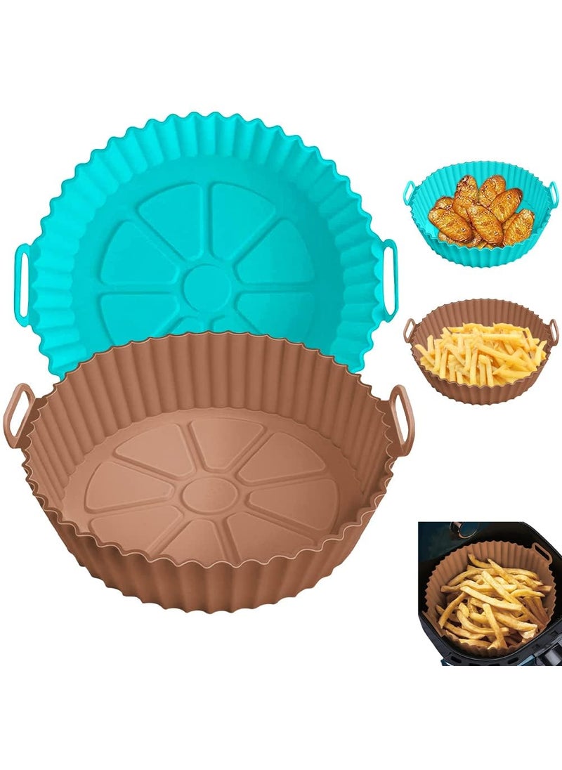DUXAA - DUXAA 2 Pcs Air Fryer Silicone Liners4QT Reusable Heat Resistant Liners for 3 to 5 QT Air Fryer Inserts for Oven Microwave Accessories - Image 1
