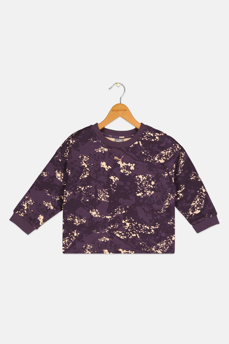 PUMA سويت شيرت خارجي مموه للفتيات الصغيرات، متعدد الألوان - Image 1