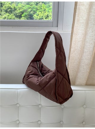 Autumn-winter Women's Bag Large Capacity Soft Down Cloud Bag Nylon Shoulder Bag Female Niche Cotton-padded Diamond Check Handbag - pzsku/ZAC3F1364695DE034D745Z/45/1746217845/d645d79a-93eb-416a-b70c-79daca3be9a8