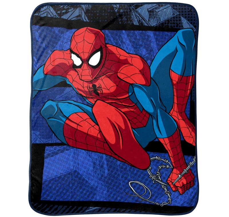 Jay Franco Plush Throw Blanket 46 x 60 Inches Kids Hero Soft Cozy Fleece Throw for Bedroom Couch Dcor Official Licensed Product Blue Spiderman - Image 2