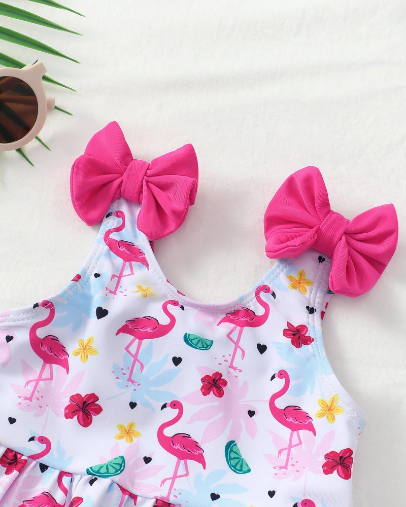 Mioglrie Toddler Baby Swimsuit Girl 12-18 Months Toddler Bathing Suit Two Piece Rose Red Tankini Baby Girl's Swimwear Summer Beach Bikini Set - Image 5