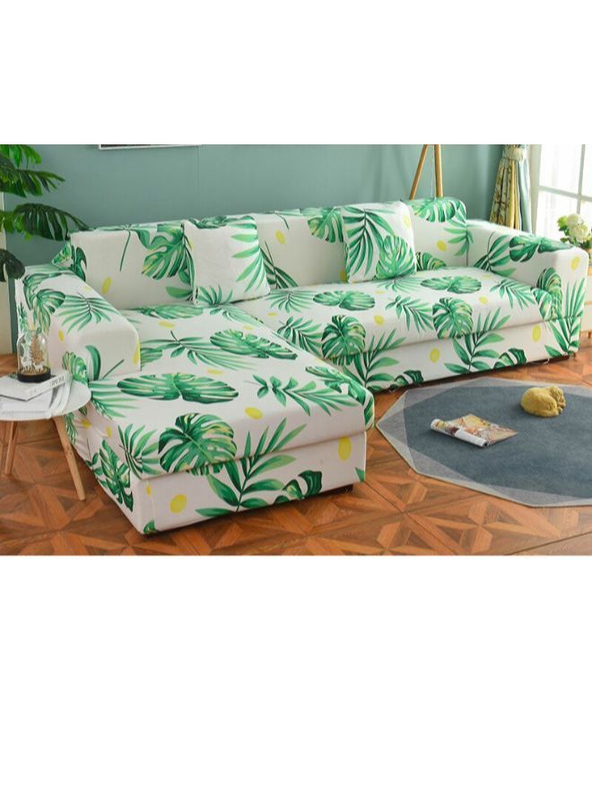 NIBEMINENT Plant Printed Sofa Slipcover Green/White/Yellow 90-140centimeter - Image 3