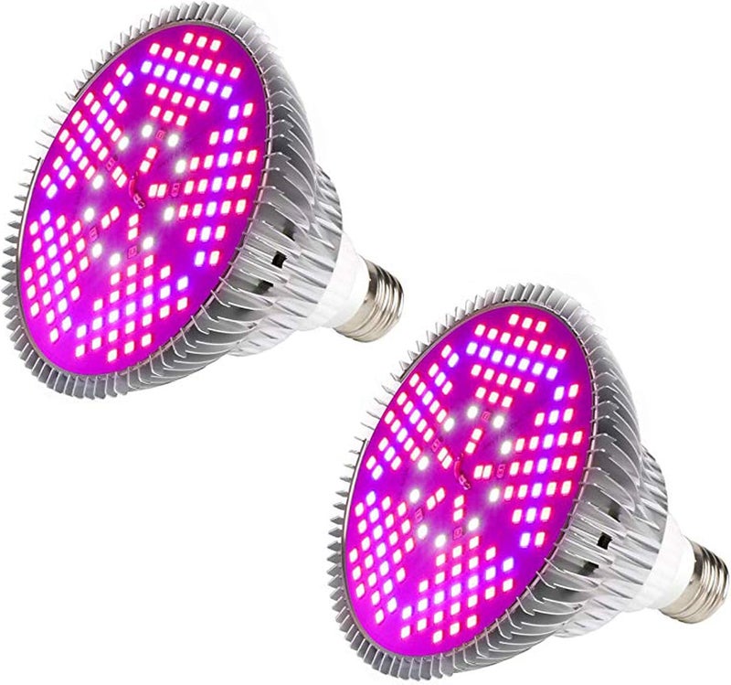 highydroLED [Pack of 2] 100W Led Plant Grow Light Bulb, Full Spectrum 150 LEDs Indoor Plants Growing Light Bulb Lamp for Vegetables Greenhouse and Hydroponic, E26 E27 Base Grow Light Bulbs, AC 85~265V - Image 1
