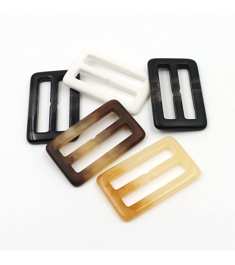 99pcs Matt Black Flower Resin Belt Buckles 25mm Rectangular Button Fasteners for Trench Coats Overcoats - Image 2