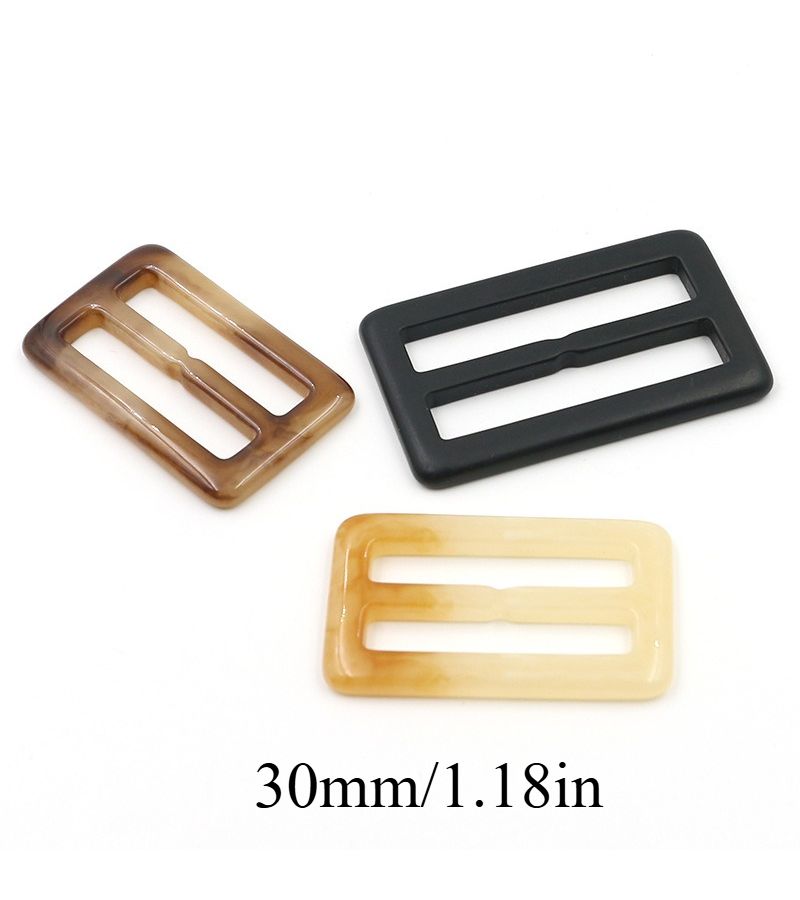 99pcs Matt Black Flower Resin Belt Buckles 25mm Rectangular Button Fasteners for Trench Coats Overcoats - Image 3