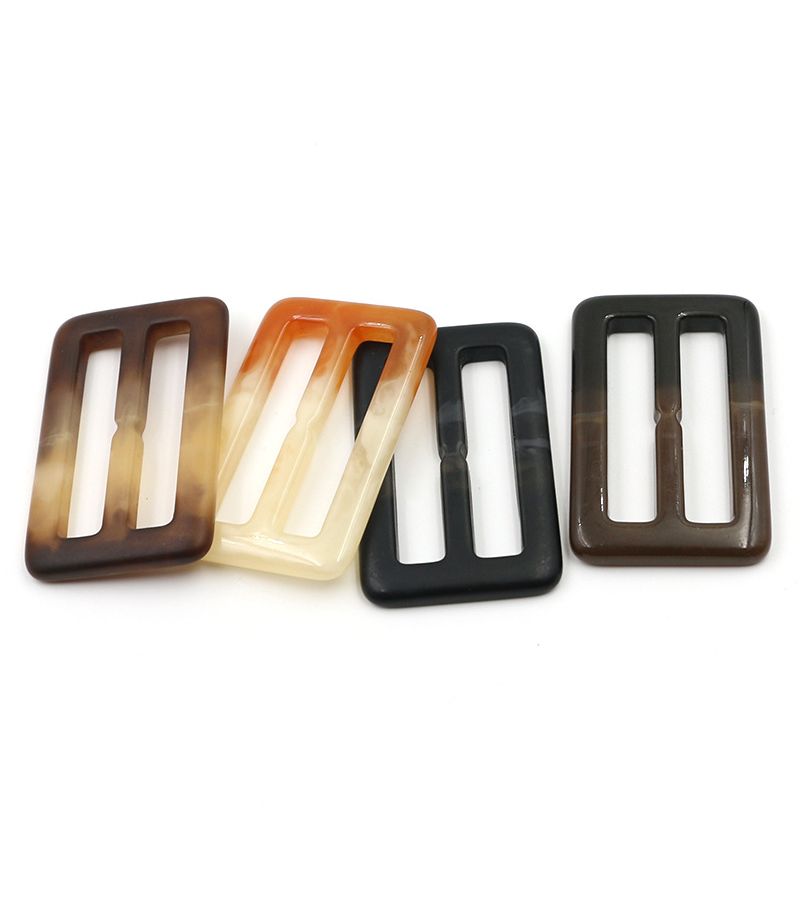 99pcs Matt Black Flower Resin Belt Buckles 25mm Rectangular Button Fasteners for Trench Coats Overcoats - Image 5