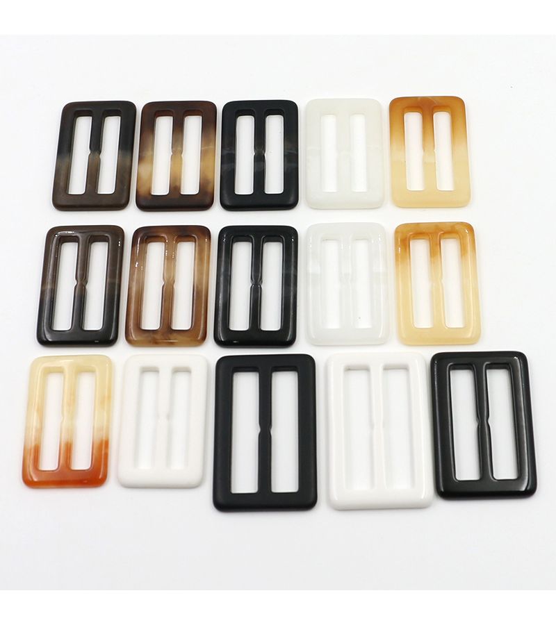 99pcs Matt Black Flower Resin Belt Buckles 25mm Rectangular Button Fasteners for Trench Coats Overcoats - Image 4