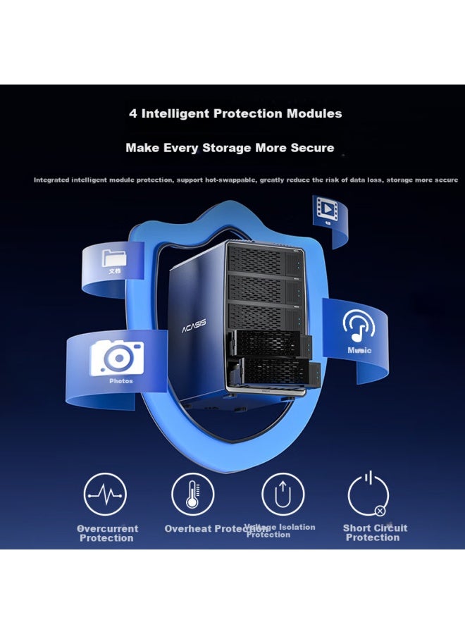 Acasis Hard Drive Enclosure, Multi-bay Hard Drive Cage, Universal 2.5/3.5-inch Sata Mechanical And Solid State Drive Enclosure Without Raid Array, Ec-7355 - Image 3