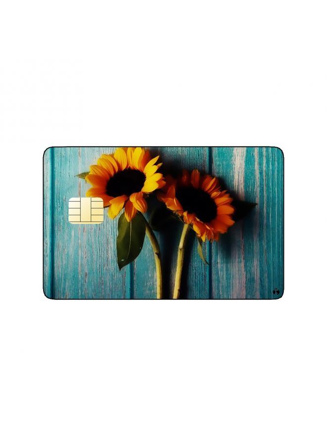 RKN PRINTED BANK CARD STICKER Beautiful Sunflowers Picture - Image 2