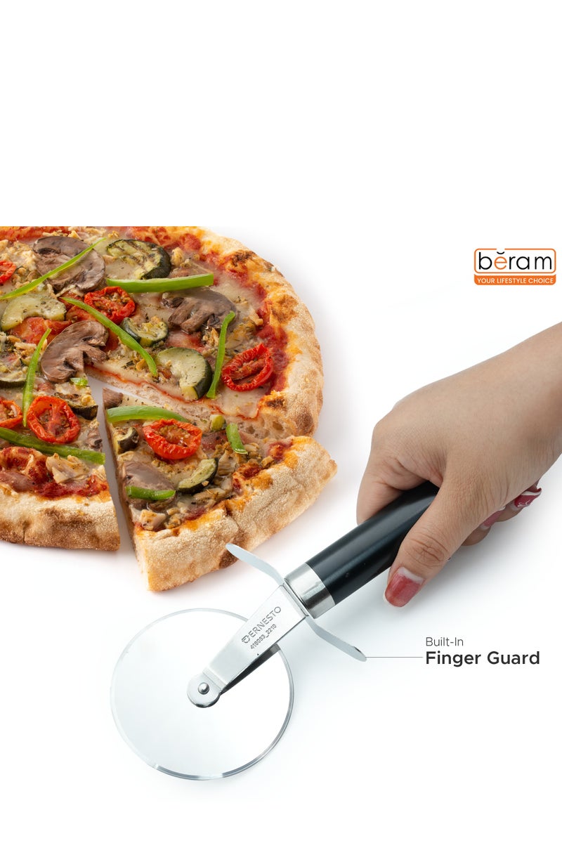 Beram Beram Stainless Steel Pizza Cutter Wheel Durable & Sharp Blade with Ergonomic Handle Easy to Use Dishwasher Safe Pizza Slicer for Thin Crust Thick Crust Pastry and Flatbreads (Black) - Image 3