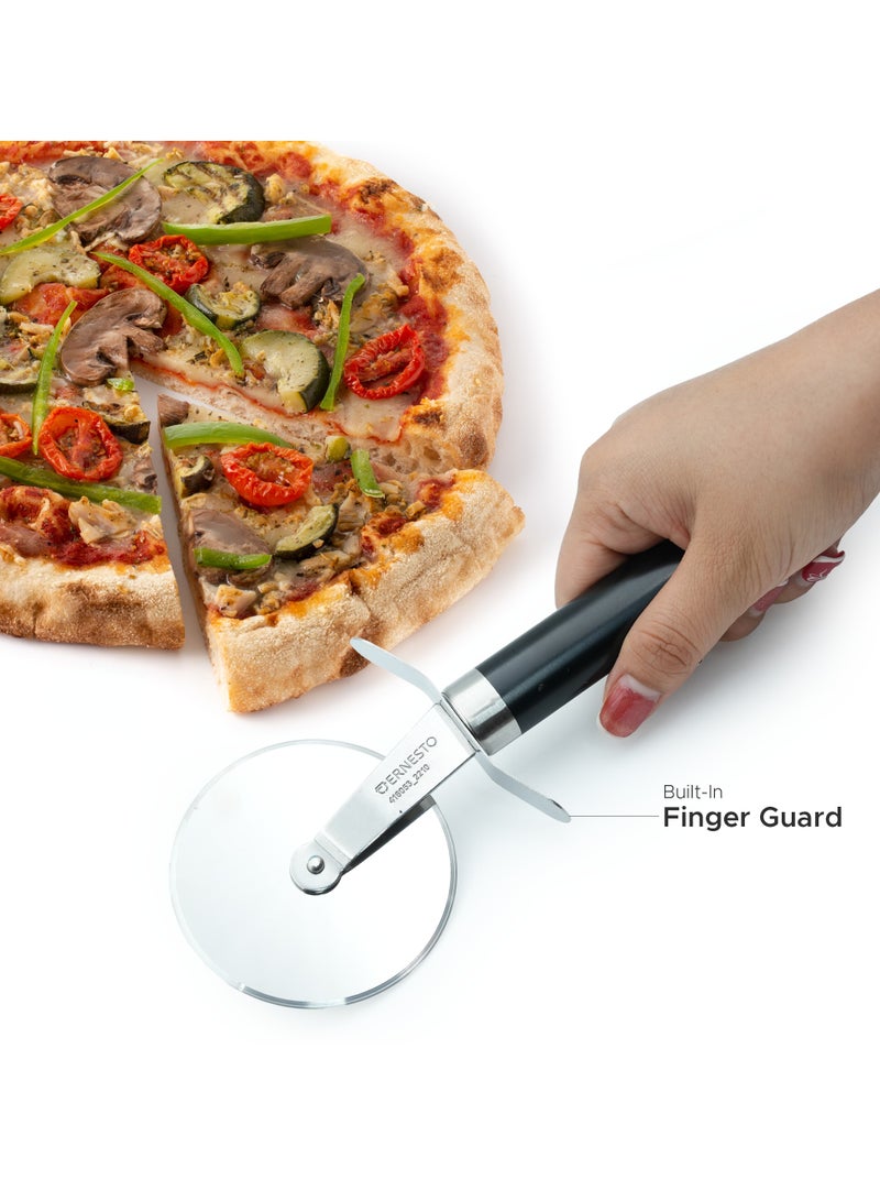 Beram Stainless Steel Pizza Cutter Wheel Durable & Sharp Blade with Ergonomic Handle Easy to Use Dishwasher Safe Pizza Slicer for Thin Crust Thick Crust Pastry and Flatbreads (Black) - Image 3