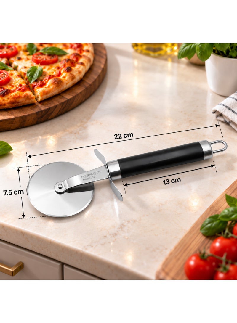 Beram Stainless Steel Pizza Cutter Wheel Black with Sharp Rolling Blade & Comfortable Grip Handle, Easy Pizza Slicer for Thin & Thick Crust, Pastry, Flatbread and Everyday Kitchen Use - Image 4
