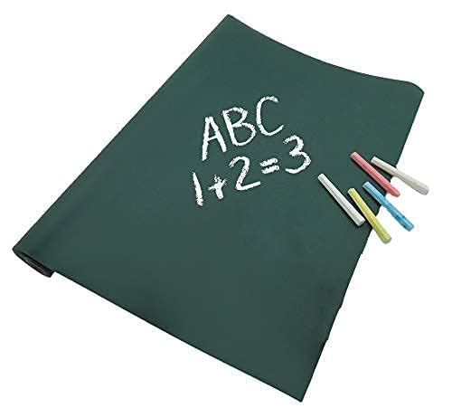 MYSELF MYSELF Green Board 45x200cm Wall Sticker Removable Decal Chalkboard with 5 Chalks for Home School Office College Room Kitchen Kids Green