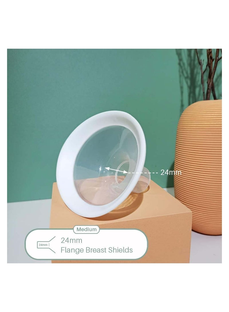 24mm Breast Shields Compatible with Medela Breast Pumps, Includes Personalfit Connector, 1 Pack - Image 3