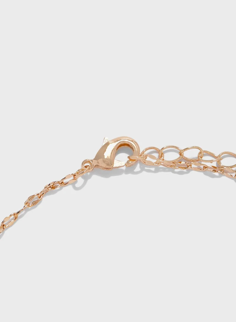FOREVER 21 Rose Heart Pendant Necklace