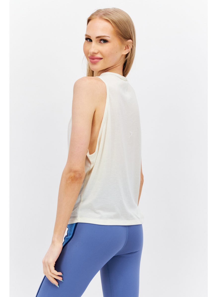 Reebok Women Sportswear Fit Sleeveless Yoga Tank Top, Ivory  - Image 2