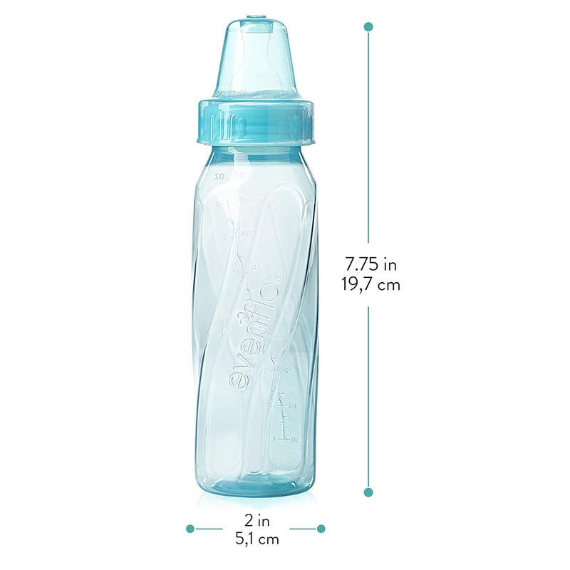 evenflo Feeding Classic Tinted Plastic Standard Neck Bottles for Baby, Infant and Newborn, Pink/Lavender/Teal, 8 Ounce (Pack of 12) - Image 5