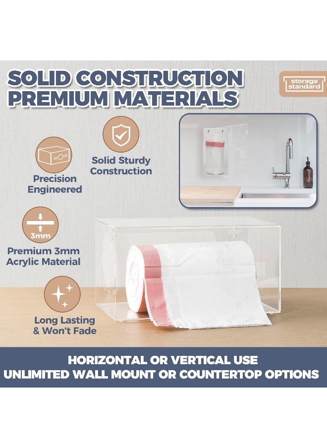 TPGP Trash Bag Holder Dispenser - Acrylic Trash Bag Dispenser Roll Holder, Garbage Bag Holder for Cabinet, Garbage Bag Dispenser Under Sink - Trash Bag Organizer for Home or Shops - Small  - Image 3