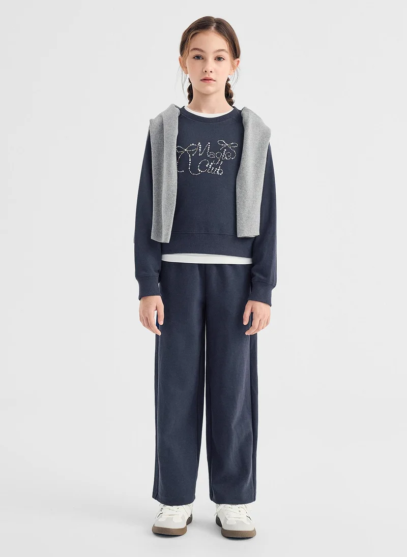 Balabala Kids Girl Knit long sleeve suit