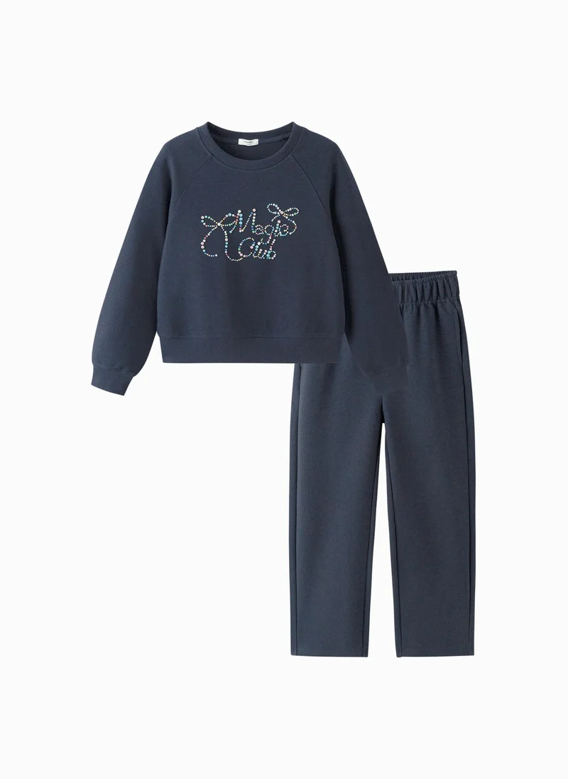 Balabala Kids Girl Knit long sleeve suit