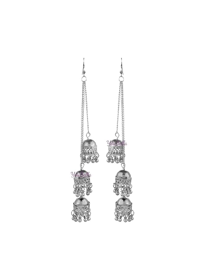 YouBella Gold Plated Stylish Jewelery Earrings Combo Of Two Afghani Jhumka Fancy Partywear Earrings For Girl'S And Women'S - Image 2